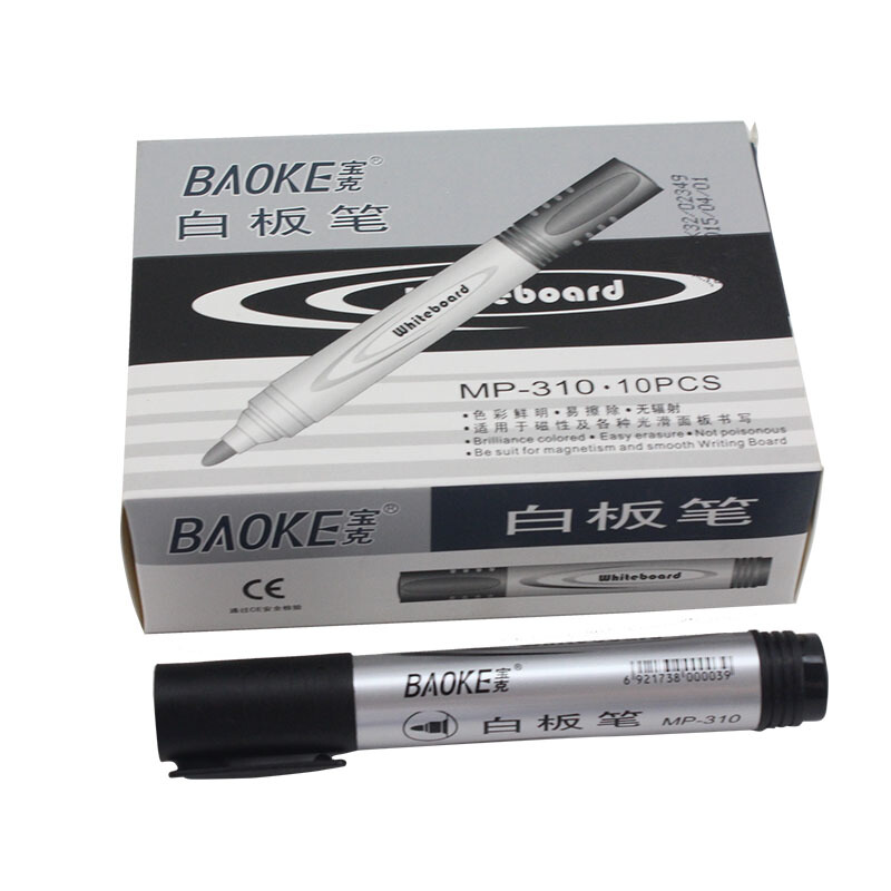 宝克（BAOKE） MP-310 大容量白板笔 10支/盒（黑色）
