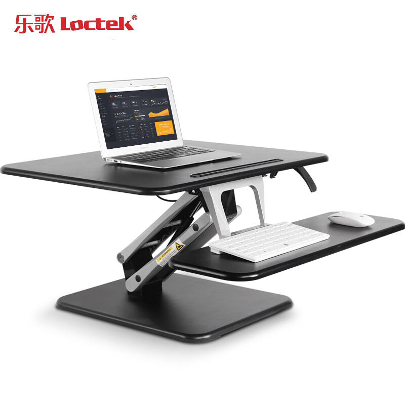 乐歌（Loctek） M3M 站立式办公升降台/升降桌 折叠移动笔记本工作台 (黑色) 