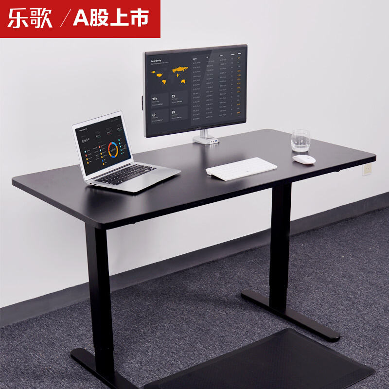 乐歌（Loctek） E1D 站立办公电动升降桌套装 (雅黑/方型1800x800mm) 